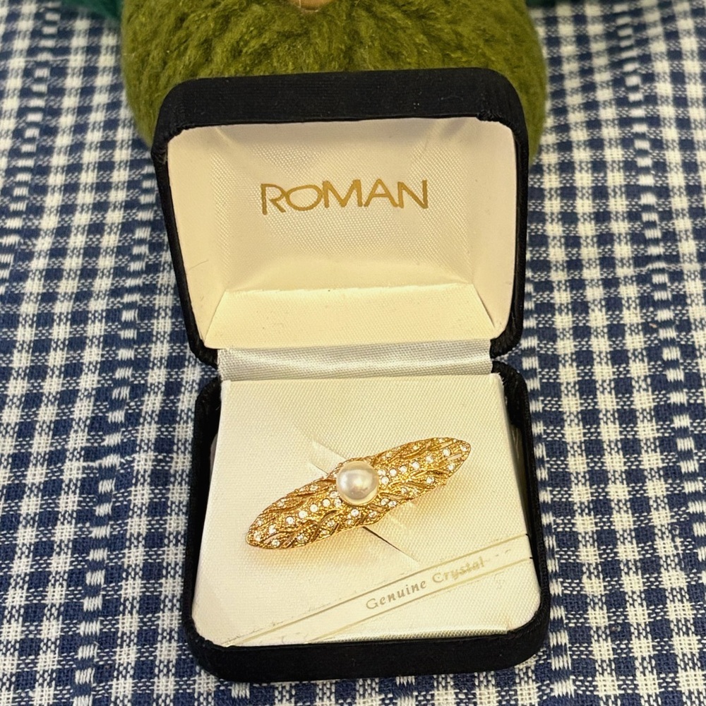 Vintage Roman crystal brooch